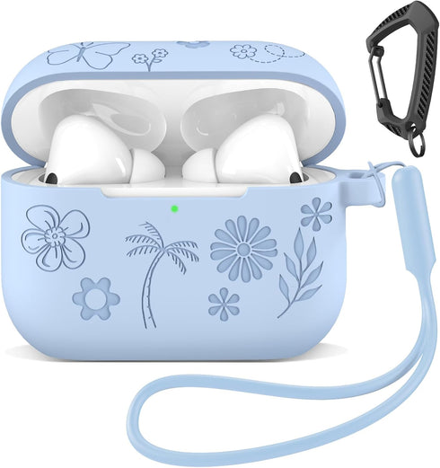 MATEPROX Flower Design Compatible with AirPods Pro 3 Case with Keychain/Hand Strap, Airpod