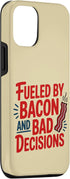 Bacon Funny Breakfast Meme T-Shirt for Men Women 12/12 Fueled by Bacon and Bad Decisions Funny Bacon Case for iPhone