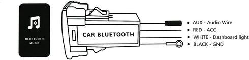 Car Bluetooth Music Adapter Module - Panel Installation AUX Output Use for Toyota, Camry, Corolla, Yaris, RAV4, Reiz,