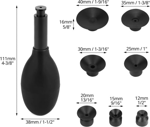 QWORK 8-in-1 Lens Sucker Kit, Anti-Static ESD Conductive Silicone Suction Cup Set for Lens Repair and Cleaning