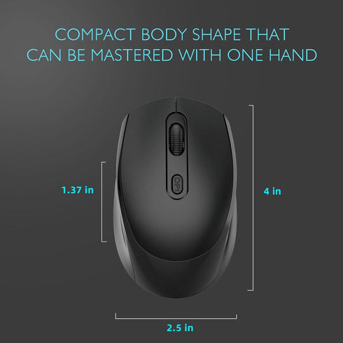 ONE-UP Wireless Mouse, 2.4G Silent Computer Mouse with USB Nano Receiver for Laptop, Chromebook, PC, Mac