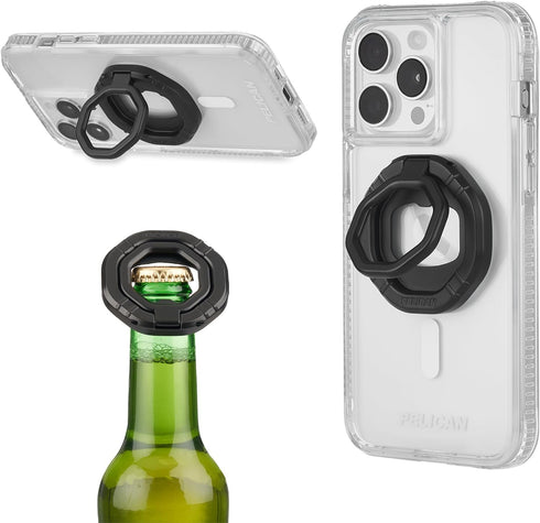 Pelican 3-in-1 Magnetic Phone Grip with Phone Stand and Bottle Opener - Rotatable and Removable for MagSafe Accessories