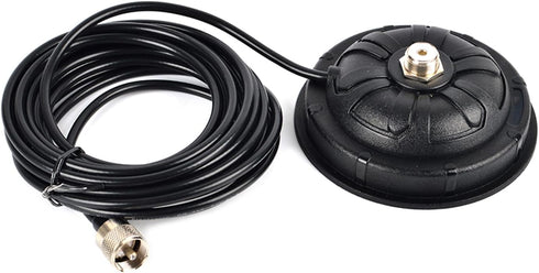 YNIBST 4.5 Inch SO239 Mobile Magnetic Antenna Mount,16.4 ft.RG-58 Cable with PL-259,for HF