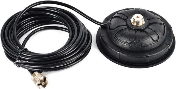 YNIBST 4.5 Inch SO239 Mobile Magnetic Antenna Mount,16.4 ft.RG-58 Cable with PL-259,for HF