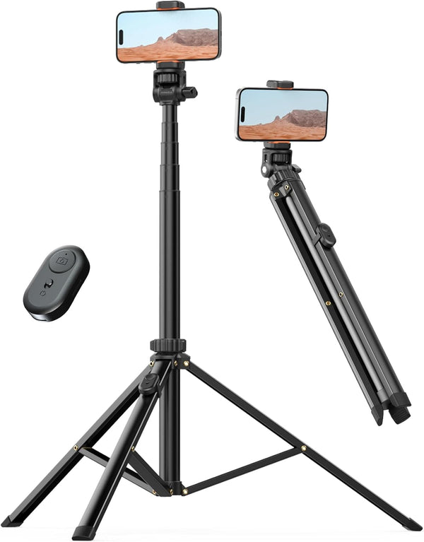 YUMAZLA 86'' Phone Tripod & Selfie Stick, Tripod for iPhone with Detachable Remote,