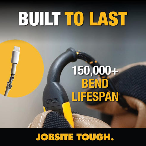 DEWALT Lightning to Type C Cable Reinforced Braided Cable for Type C Fast Charging USB C to Lightning Charging