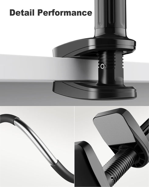 SAIJI Gooseneck Bed Phone Holder, Flexible Long Arm Phone Mount for Desk, Clip Bracket Clamp Stand for 4.0-6.5'' Mobile