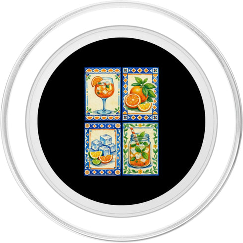 Orange Juice Citrus Fruit Mediterranean Design Summer Watercolor Orange Citrus Fruit Aesthetic PopSockets PopGrip