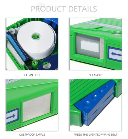 Cassette Fiber Optical Connector Cleaner, Fiber Optic Cleaning for 1.25mm/2.5mm, Cleans Over 500 Times