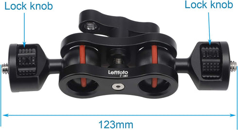 Leftfoto 360 Articulating Double Ballhead Magic Arm Monitor Mount, Double Ballheads Degree Rotation for DSLR Field
