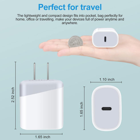 USB C Pixel 7 Fast Charger Type C Charging Block for Google Pixel 8a 8 Pro 7a 7 Pro 7 6a 6 Pro 5a, 20W PD 3.0 Adapter
