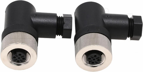 Eonvic M12 4 Pin Female Connector, 12mm A Code Right Angle Industrial Sensor IP67 250V 4A AC/DC 2pcs