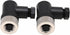 Eonvic M12 4 Pin Female Connector, 12mm A Code Right Angle Industrial Sensor IP67 250V 4A AC/DC 2pcs