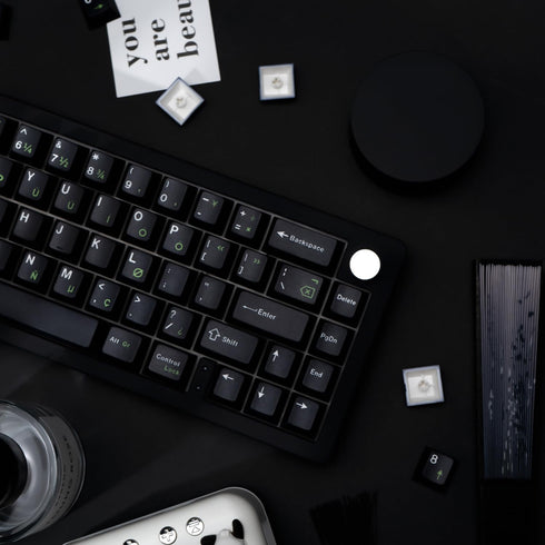 PBT Keycaps 129 Keys Minimalist Black Keycaps - Dye Sublimation Custom Keycaps for Cherry Gateron MX Switches Mechanical