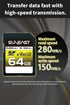 SUNEAST 64GB 280MB/s, 100MB/s V60, C10, U3, 4K 60fps Ultimate Pro SDXC UHS-II Memory Card Up to Write, High Speed SD