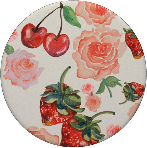 Coquette Aesthetic Strawberry Rose Cherry PopGrip Standard by PopSockets