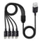 Herfair 4-in-1 Micro USB Splitter Cable, 1.64ft USB 2.0 Type A Male to 4 Micro USB Male for Data Sync/Charge, Black
