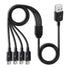 Herfair 4-in-1 Micro USB Splitter Cable, 1.64ft USB 2.0 Type A Male to 4 Micro USB Male for Data Sync/Charge, Black