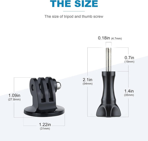 Tripod Mount Adapter for GoPro with Thumb Screws, Compatible with GoPro Hero 12 11 10 9 8 7 6 5 4 3 3+ 2 1