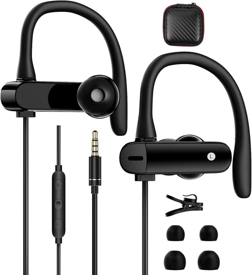 Wired Earbuds Over Ear Headphones for School Students, Microphone Noise Canceling 3.5mm Earphones for Tablets, iPod,
