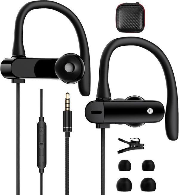 Wired Earbuds Over Ear Headphones for School Students, Microphone Noise Canceling 3.5mm Earphones for Tablets, iPod,