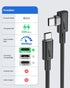 SUNGUY USB-C to USB-C Cable, 2-Pack 1.5FT Right Angle 60W PD USB C Charger Cable for iPhone 15/15 Plus/15 Pro/15 Pro Max, Galaxy S23/S22/S21/Z Fold 3/Note 20, MacBook Air/Pro, iPad Pro 2020 by SUNGUY