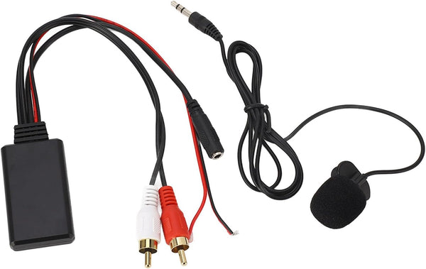 POCREATION Bluetooth AUX Module - 2 Cable Adapter with Hands Microphone for Alpine, Pioneer, Sony