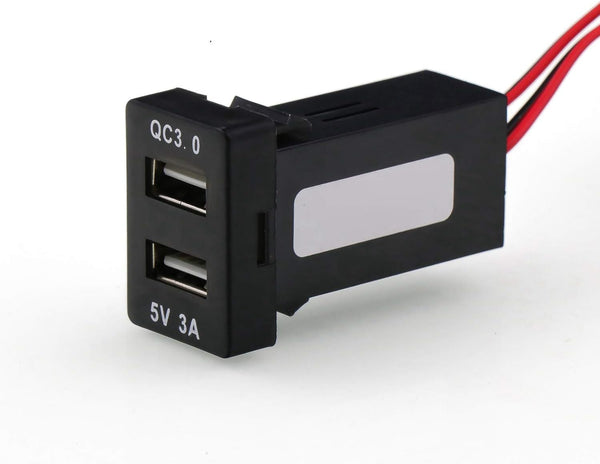 QC3.0+5V 3A Dual USB Power Socket, Quick Charge Car Charger USB Adapter for Smart Phone Use