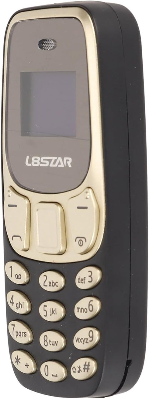 Jectse Mini Phone, Small Bluetooth Phone with Dual SIM, Unlocked Cell Phone with Voice Changer (Black and Gold)