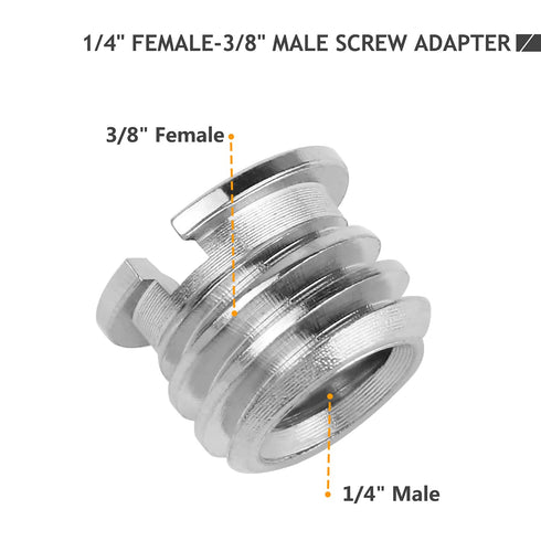 12 Pcs 1/4" 3/8" Camera Screws Adapter, Tripod Screw Adapter Converter for DSLR Camera Tripod Mount, Shoulder Rig,