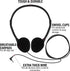 Maeline Bulk Classroom Student Headphones, On Ear Stereo, Flexible Adjustable Band, 20 Pack, Multi