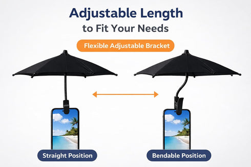 Generic Phone umbrella - Outdoor Phone Sun Shade Shield with Flexible Angle Design & Rotatable Phone Ring - Car