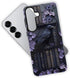TnXee S25 2 1 Case for Samsung Galaxy Plus,Purple Floral Crow Bookshelf Phone Case Drop Resistant Glossy in Solid