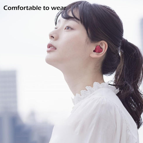 Dpofirs Wireless Earbuds, Heart Shaped Noise Canceling Stereo Bluetooth Earphones, Includes Charging Case