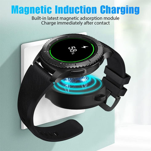 Portable USB Wireless Charger Keychain for Samsung Galaxy Watch 8 7 6 5 Accessories (Black)