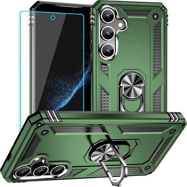 for Samsung Galaxy S24 Case, Galaxy S24 Case with HD Screen Protector - Military Grade Protective Cases with Ring for