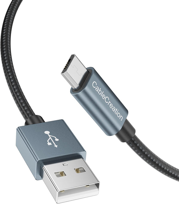CableCreation Micro USB Cable 3FT Grey, Micro USB to USB Cable, Triple Shielded Fast Charger Cable for PS5/PS4, Phone