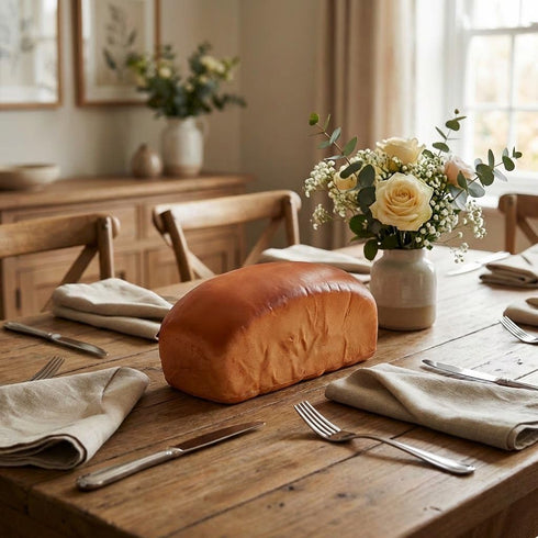 Realistic Fake Bread Decoration - Artificial Square Bread Model for Kitchen Display