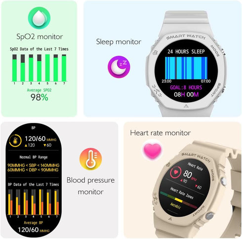Smart Watches for Men Women, 100+ Sport Modes, Make/Answer Calls, Message Reminder, Fitness Tracker for Android and iOS