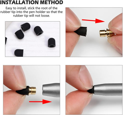 20 Pieces Replacement Tips for Touch Screen Pens, Silicone Rubber Touch Pen Tips (Outer Diameter 6mm, Inner Diameter