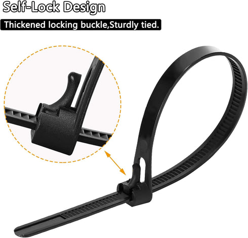 100 Pcs 12 Inch Color Reusable Zip Ties, Heavy Duty Self-Locking Nylon Cable Ties for Garden and Home