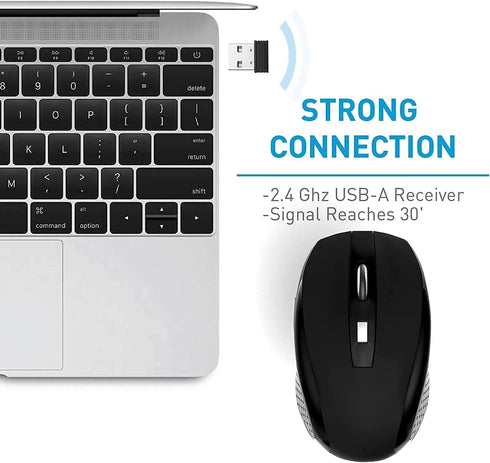 Guiheng 2.4Ghz 1200,6 Wireless Mouse, Wireless Computer Mouse Buttons with Nano Receiver