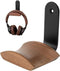 Jcurycke Headset Holder with 6cm Wide Walnut Headrest,Headphone Wall Mount Holder with Adhesive