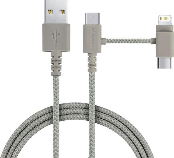 Smartish Crown Joule USB-C/Lightning Cable - 6ft Fast Charging for iPhone 15/14/13/12/SE/iPad/AirPods/Android - Tan