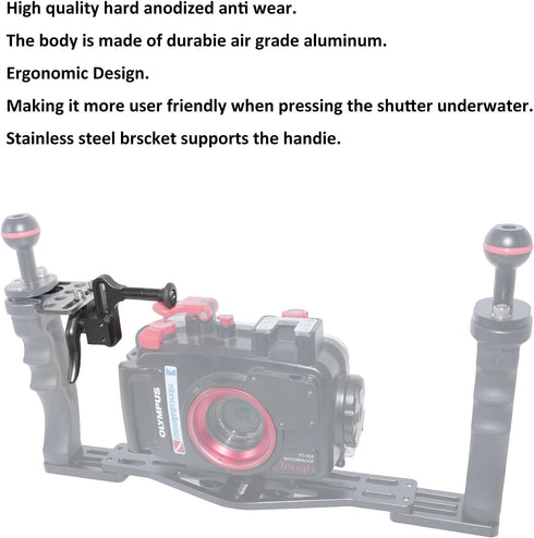 Shutter Release Extension Lever Trigger Mount Adapter for Diving Tray Stabilizer Underwater Camera Housing Handle
