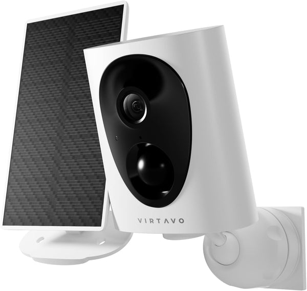 VIRTAVO Wireless Solar Security Camera Outdoor, 2K Starlight Color Night Vision, PIR Motion