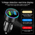 USB C Car Charger Adapter, Dual QC3.0 Ports Cigarette Lighter Charger with LED Voltage Display for iPhone and Galaxy