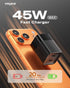 wegear 45W 2 17/16/15, S25/S24, 10/9 USB C Charger, Port GaN Fast Charging with PPS, Foldable Wall Charger Block