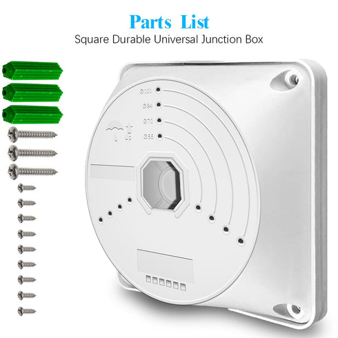 Universal Junction Box for Camera, Security Camera Junction Box to Hide Cable, Wall Ceiling Mount Bracket (1 Pack)