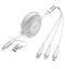 Retractable Charging Cable 100W, Multi 5 in 1 USB C Cable, Fast Charging Cord for iPhone 16/15/14/13, Samsung, MacBook,